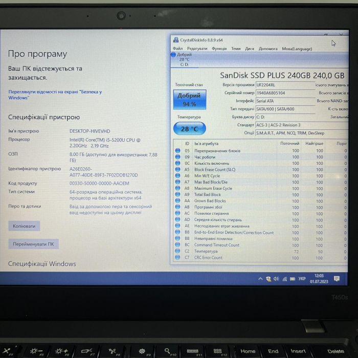 Ноутбук Lenovo ThinkPad T450s		